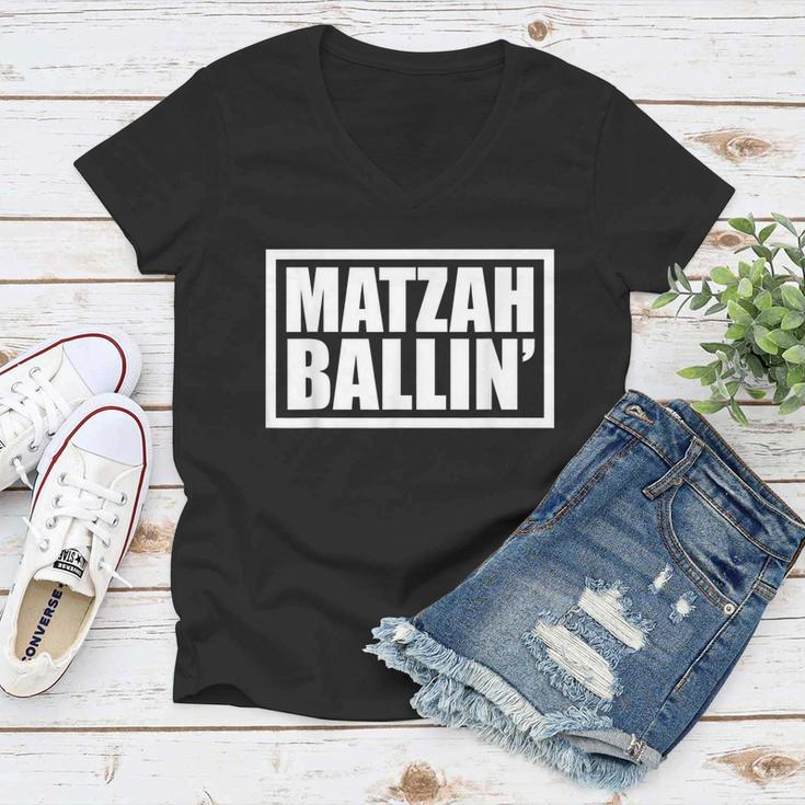 Funny Jewish Matzah Ballin Matzo Ball Soup Hanukkah Women V-Neck T-Shirt