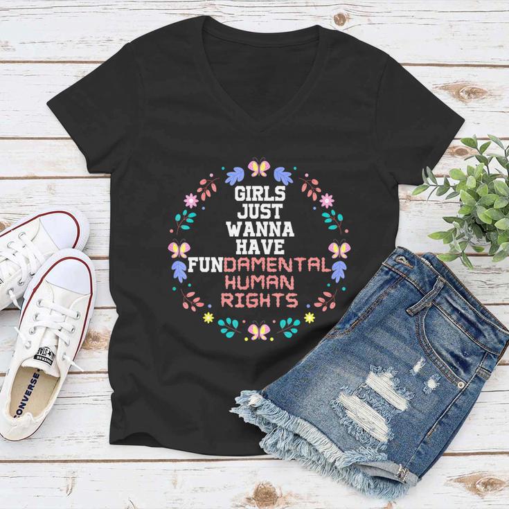 Girls Just Want To Have Fundamental Rights V2 Women V-Neck T-Shirt