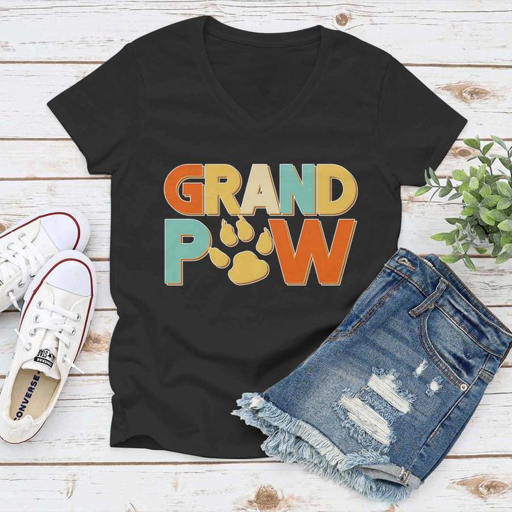 Grand Paw Funny Dog Grandpa Tshirt Women V-Neck T-Shirt