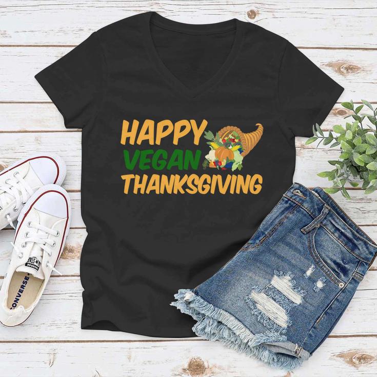 Happy Vegan Thanksgiving Tshirt Women V-Neck T-Shirt