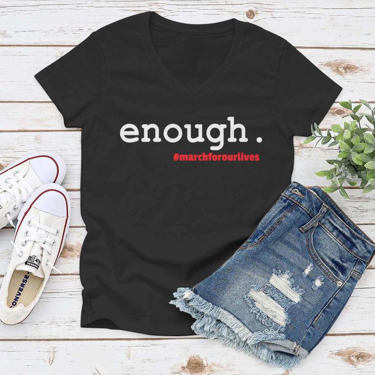 Hashtag Enough March For Our Lives V3 Women V-Neck T-Shirt