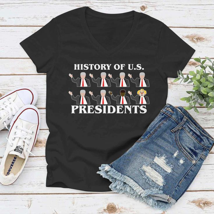History Of US Presidents Anti Trump Clown Women V-Neck T-Shirt