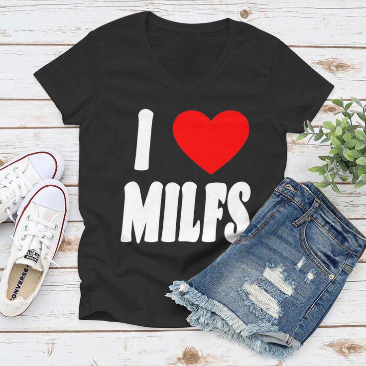 I Heart Milfs Tshirt Women V-Neck T-Shirt