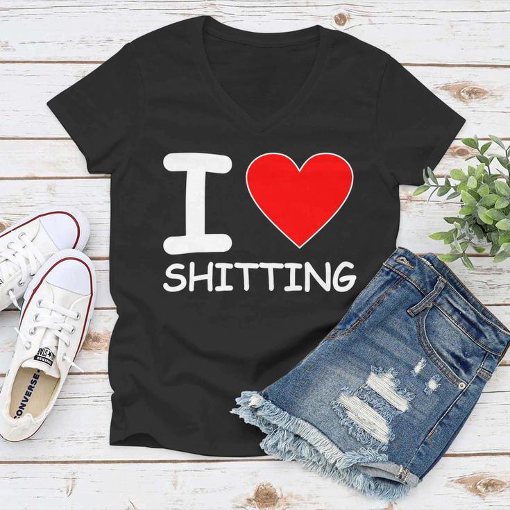 I Heart Shitting Poop Women V-Neck T-Shirt