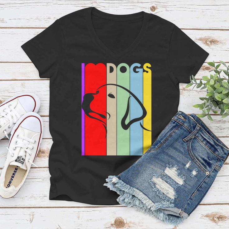 I Love Dogs Cute Dog Lovers Women V-Neck T-Shirt