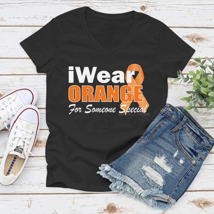 I Wear Orange For Someone I Love Leukemia Tshirt Women V-Neck T-Shirt