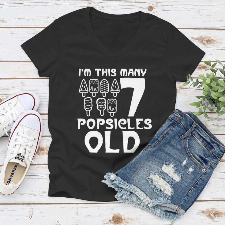 Im This Many Popsicles Old Funny Birthday For Men Women Cute Gift Women V-Neck T-Shirt