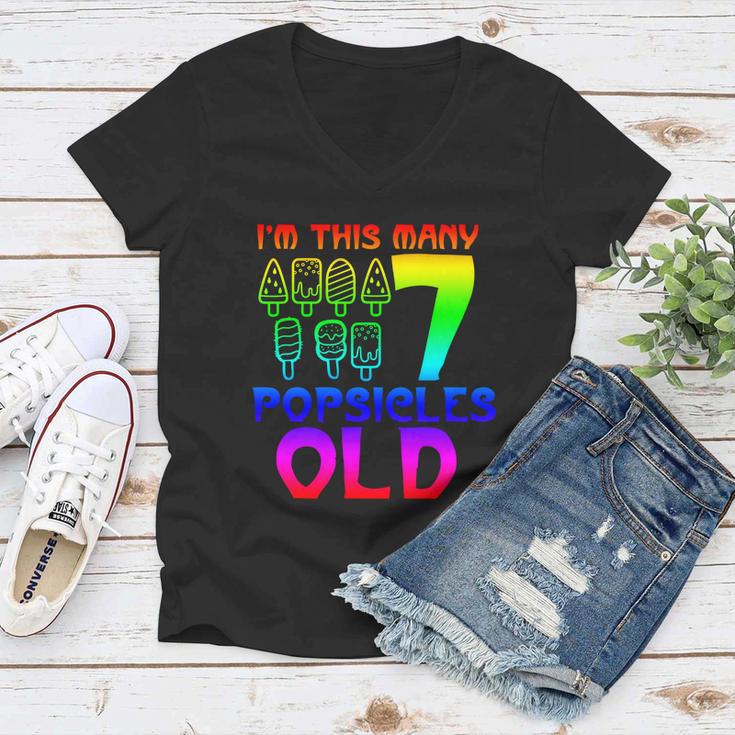 Im This Many Popsicles Old Funny Birthday For Men Women Great Gift Women V-Neck T-Shirt