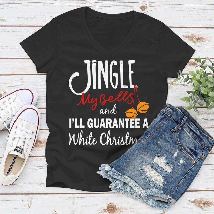 Jingle My Bells For White Christmas Women V-Neck T-Shirt