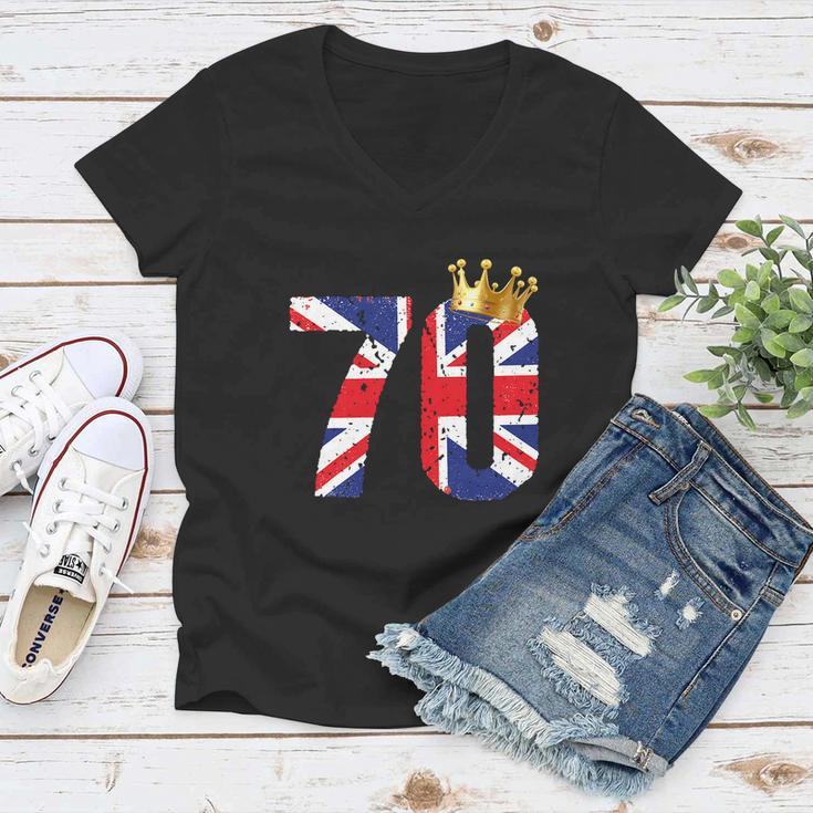 Jubilee Party Queens Platinum 1952 For 4Th Of July Women V-Neck T-Shirt