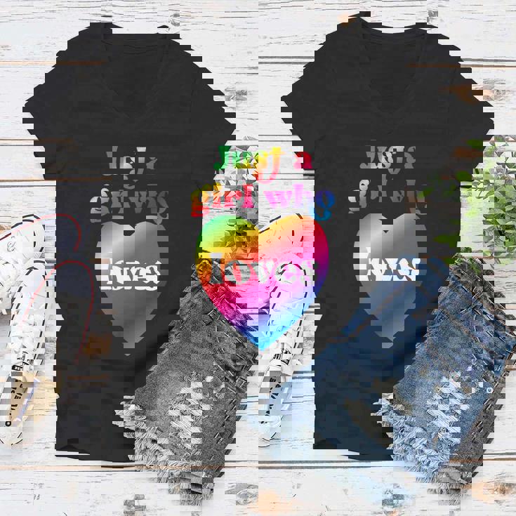 Just A Girl Who Loves Just A Girl Who Loves Graphic Design Printed Casual Daily Basic Women V-Neck T-Shirt Just A Girl Who Loves Just A Girl Who Loves Graphic Design Printed Casual Daily Basic Women V-Neck T-Shirt