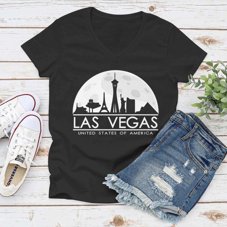 Las Vegas Skyline Tshirt Women V-Neck T-Shirt