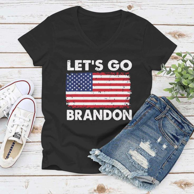 Lets Go Brandon Lets Go Brandon Flag Women V-Neck T-Shirt