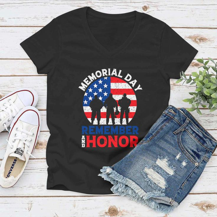 Memorial Day Quote Military Usa Flag 4Th Of July Women V-Neck T-Shirt