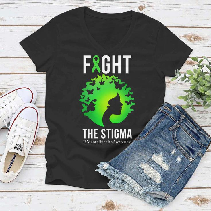 Mental Health Fight The Stigma Women V-Neck T-Shirt