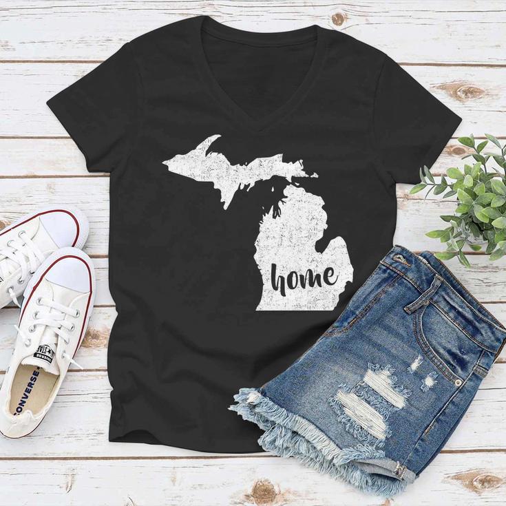 Michigan Home State Tshirt Women V-Neck T-Shirt