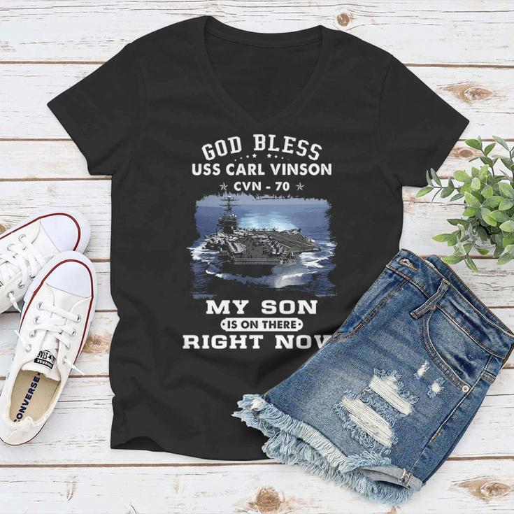 My Son Is On Uss Carl Vinson Cvn Women V-Neck T-Shirt