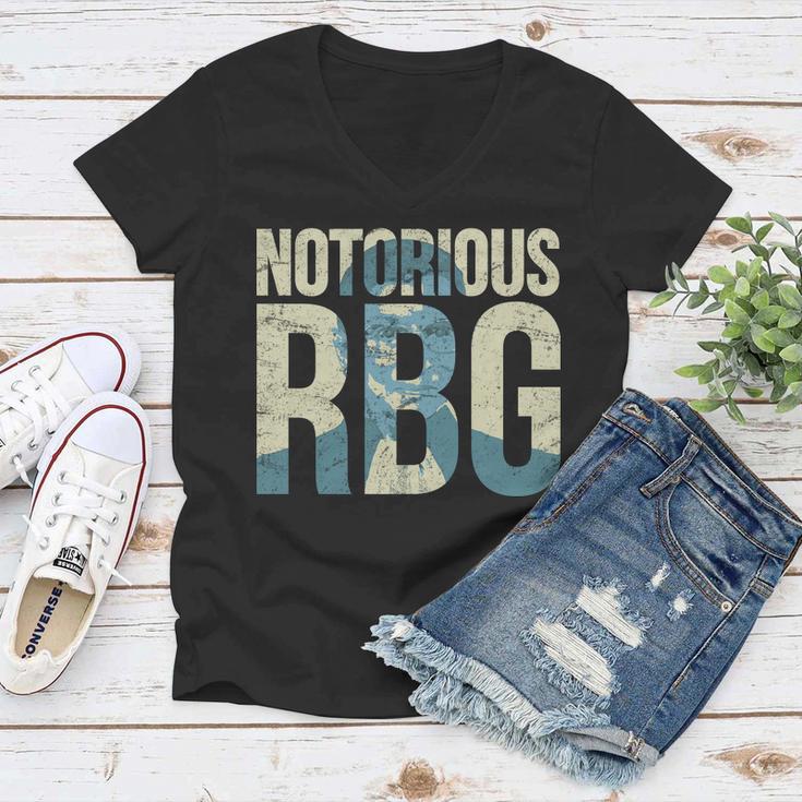 Notorious Rbg Blue Logo Tshirt Women V-Neck T-Shirt