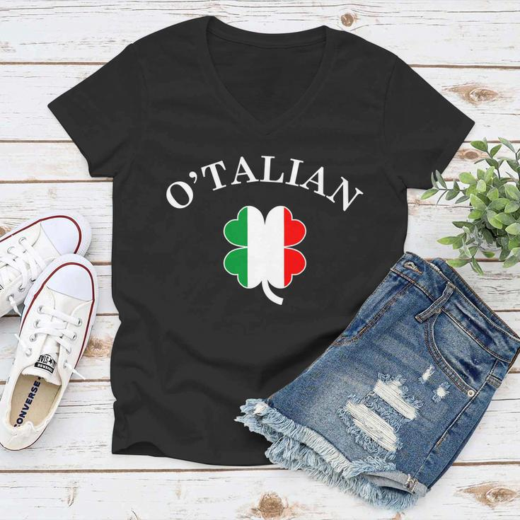 Otalian Italian Irish Shamrock St Patricks Day Tshirt Women V-Neck T-Shirt