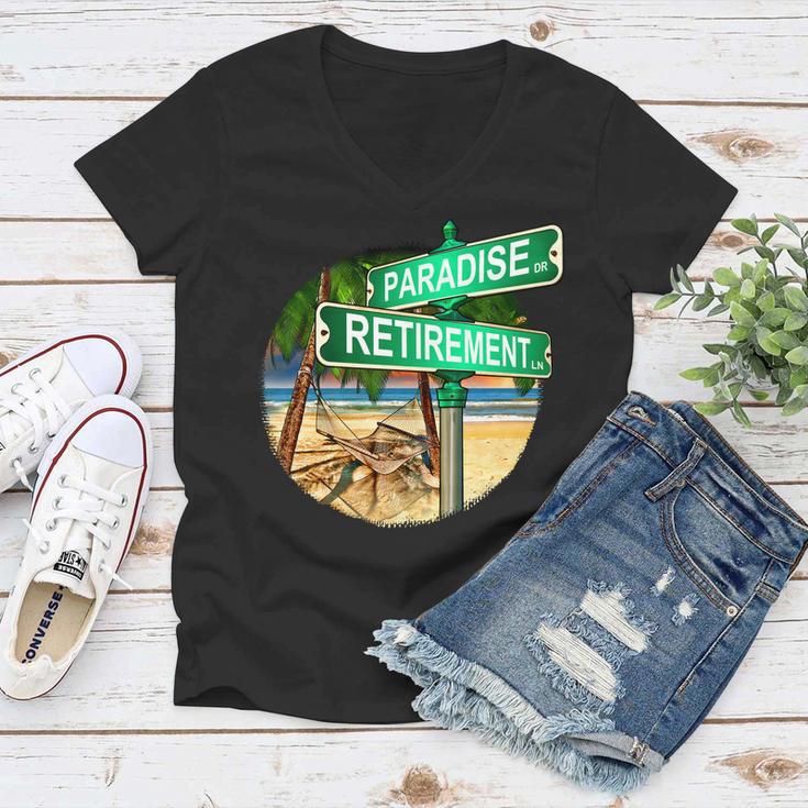 Paradise Dr Retirement Ln Tshirt Women V-Neck T-Shirt