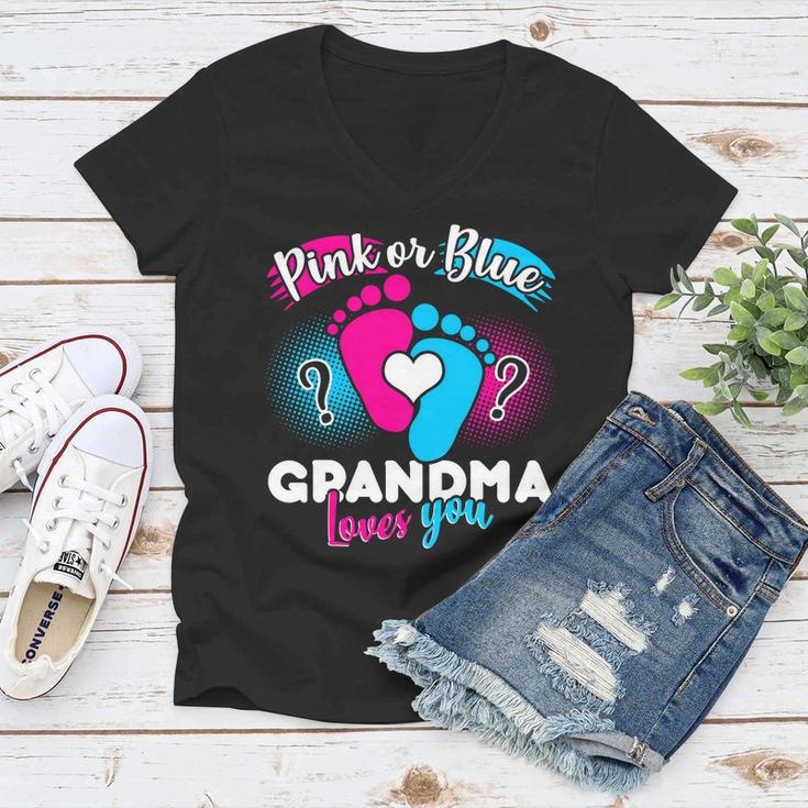 Pink Or Blue Grandma Loves You Tshirt Women V-Neck T-Shirt