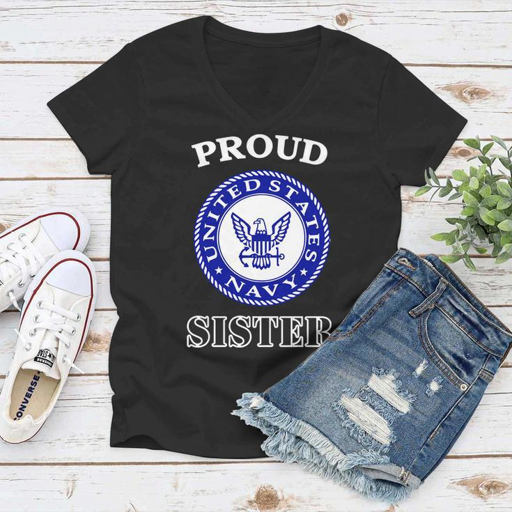 Proud United States Navy Sister Women V-Neck T-Shirt