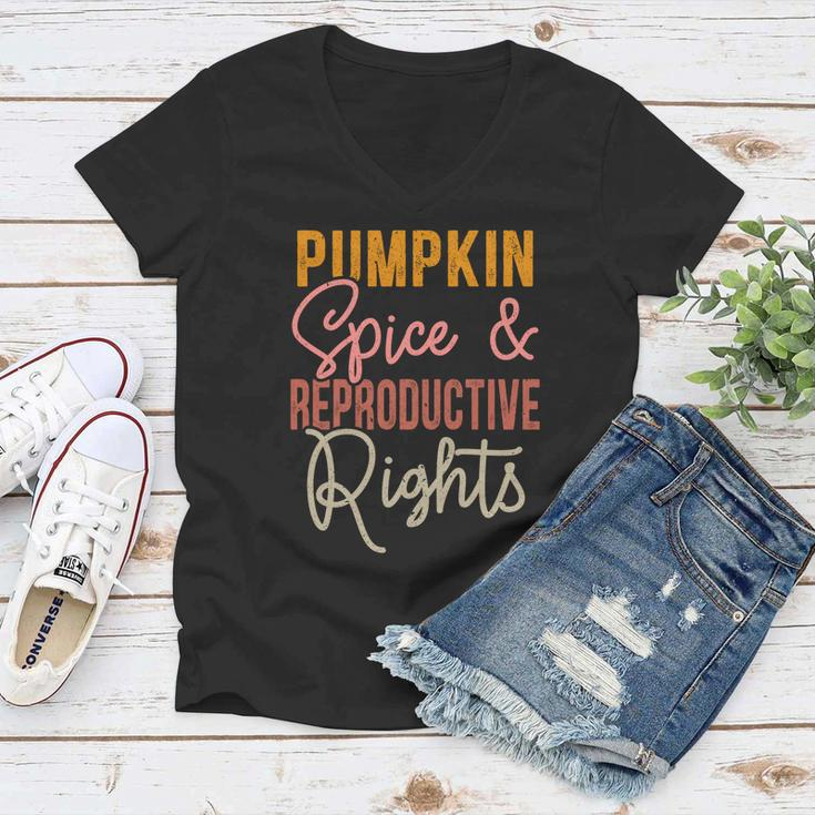 Pumpkin Spice And Reproductive Rights Feminist Rights Gift Women V-Neck T-Shirt