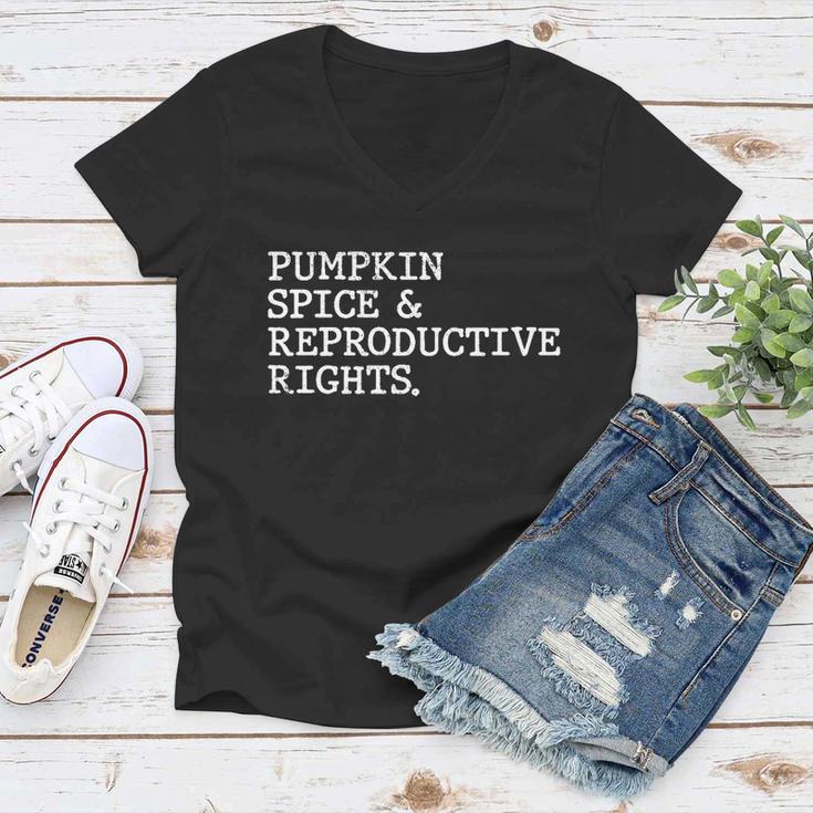 Pumpkin Spice Reproductive Rights Fall Feminist Pro Choice Funny Gift Women V-Neck T-Shirt