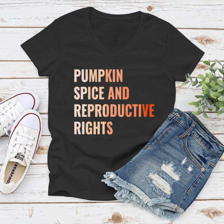 Pumpkin Spice Reproductive Rights Funny Gift Feminist Pro Choice Gift Women V-Neck T-Shirt