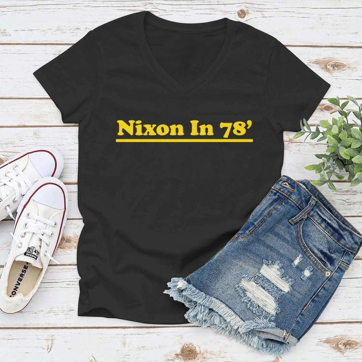 Retro Nixon In 78 For President 1978 Usa Women V-Neck T-Shirt