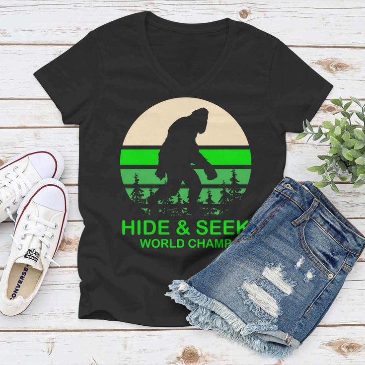 Sasquatch Hide And Seek World Champion V2 Women V-Neck T-Shirt