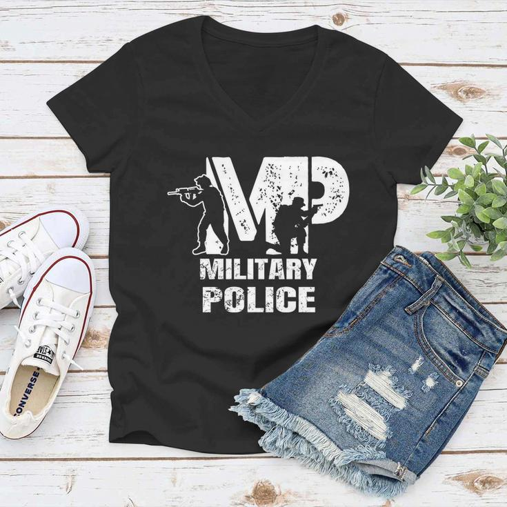 Soldier Retired Veteran Mp Military Police Policeman Funny Gift Women V-Neck T-Shirt