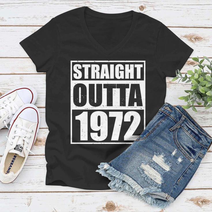 Straight Outta 1972 50Th Birthday Women V-Neck T-Shirt