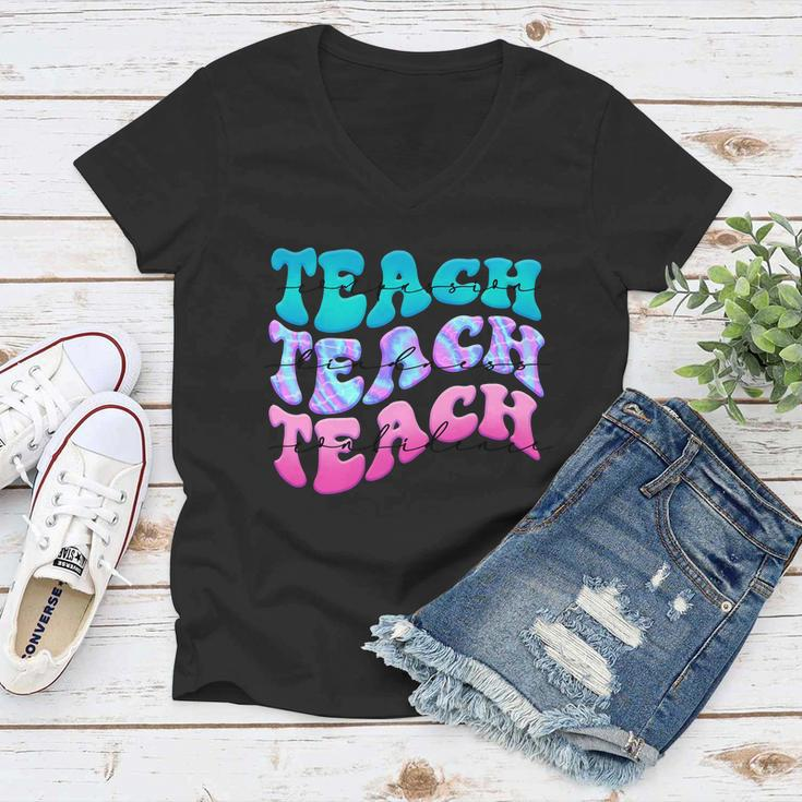 Teach Compassion Teach Kindness Teach Confidence Graphic Shirt Women V-Neck T-Shirt