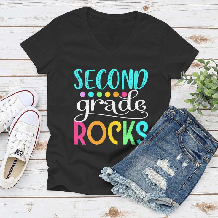 Team Second Grade Funny Hello 2Nd Grade Rocks Women V-Neck T-Shirt