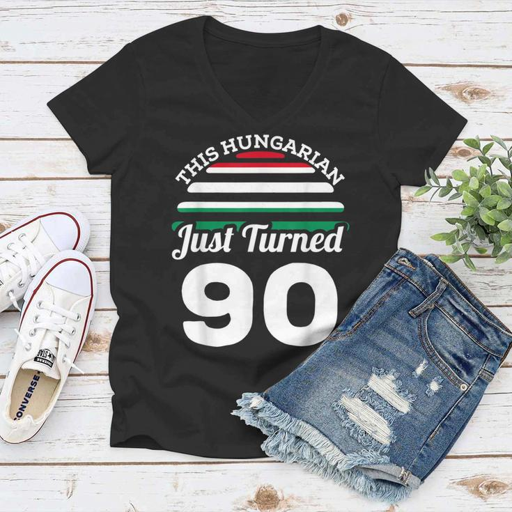 This Hungarian Just Turned 90 Hungary 90Th Birthday Gag Gift Women V-Neck T-Shirt
