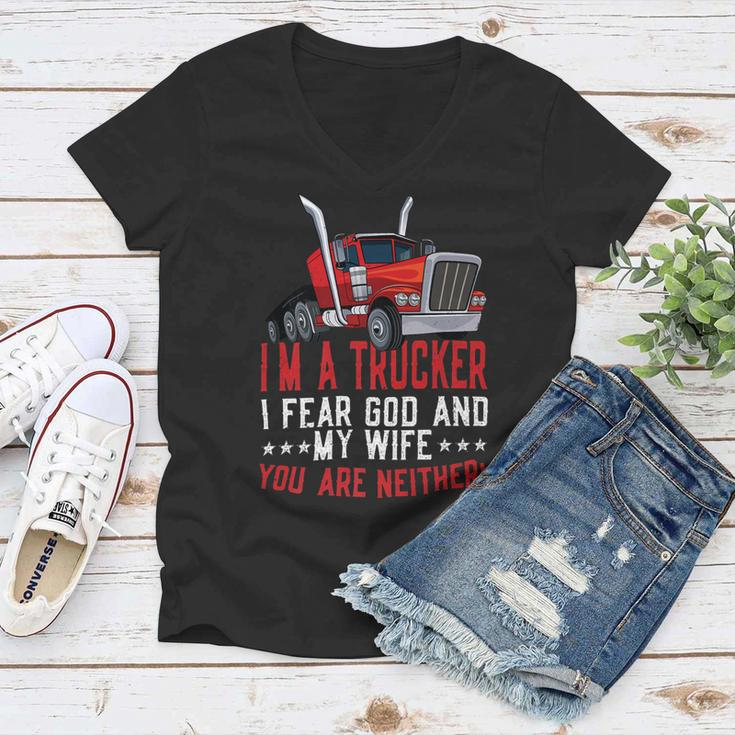 Trucker Trucker Accessories For Truck Driver Diesel Lover Trucker_ V3 Women V-Neck T-Shirt