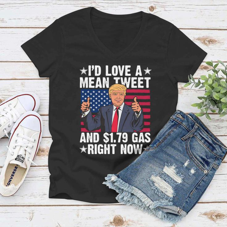 Trump 2024 Mean Tweets 179 Gas Women V-Neck T-Shirt