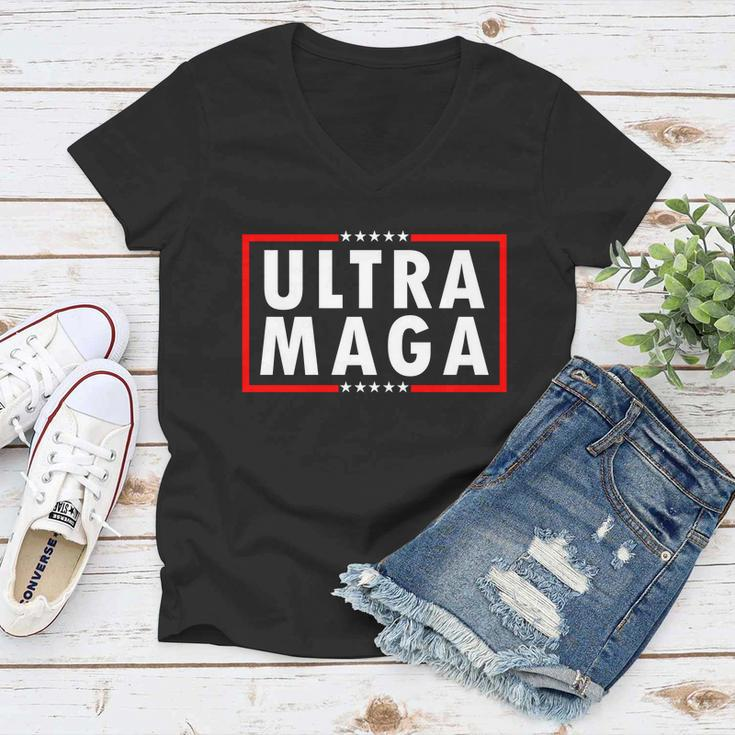 Ultra Maga Varsity Usa United States Of America Women V-Neck T-Shirt
