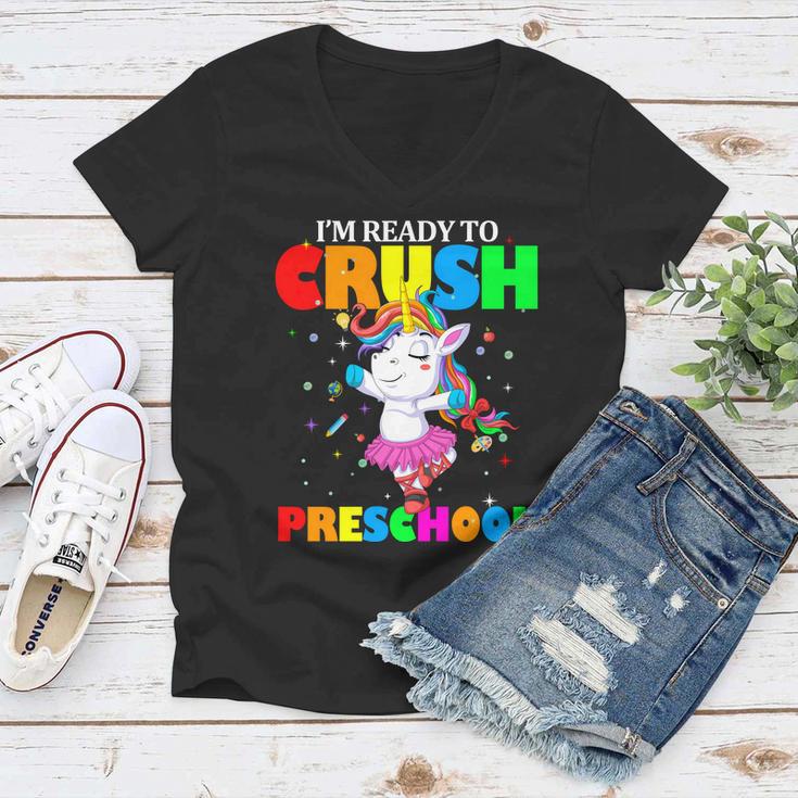 Unicorn Im Ready To Crush Preschool V2 Women V-Neck T-Shirt