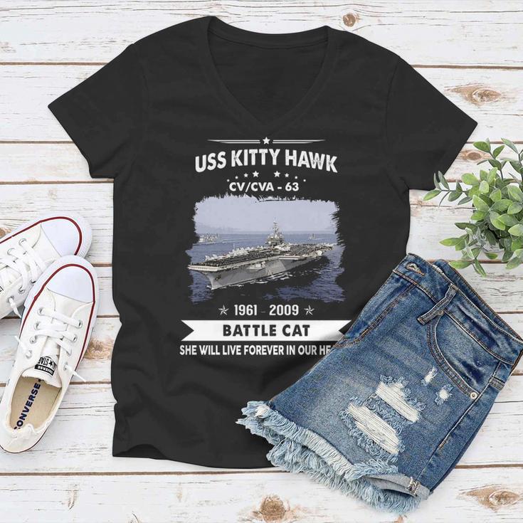 Uss Kitty Hawk Cv 63 Cva 63 Front Style Women V-Neck T-Shirt