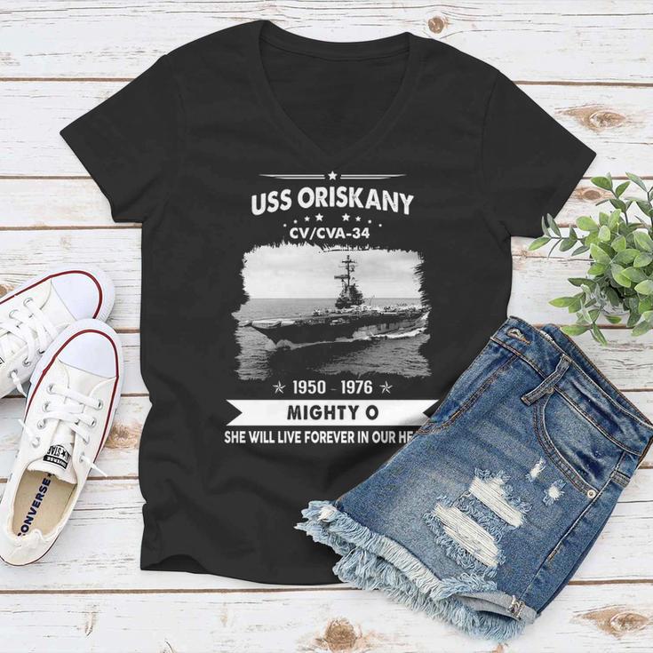 Uss Oriskany Cv 34 Cva V2 Women V-Neck T-Shirt