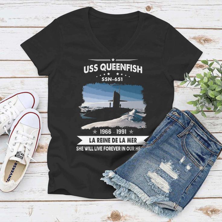 Uss Queenfish Ssn Women V-Neck T-Shirt