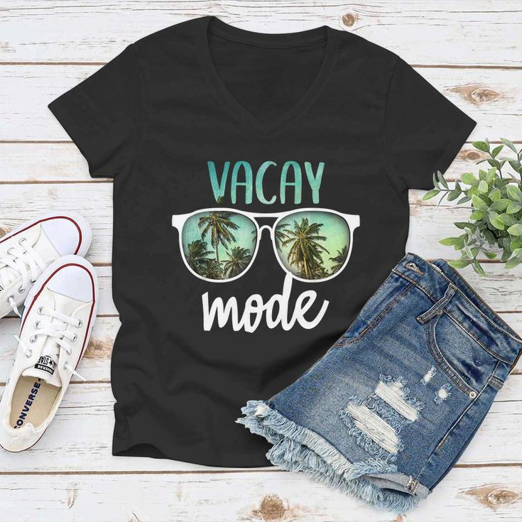 Vacay Mode Cute Vacation Summer Cruise Getaway Women V-Neck T-Shirt