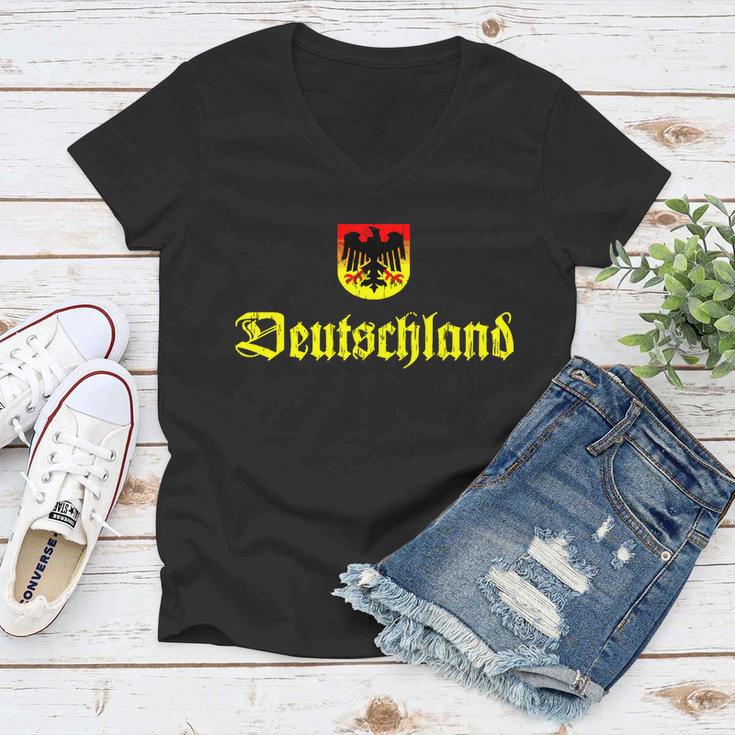 Vintage Deutschland German Logo Women V-Neck T-Shirt