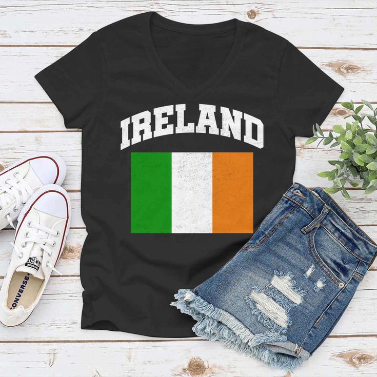 Vintage Ireland Team Flag Women V-Neck T-Shirt