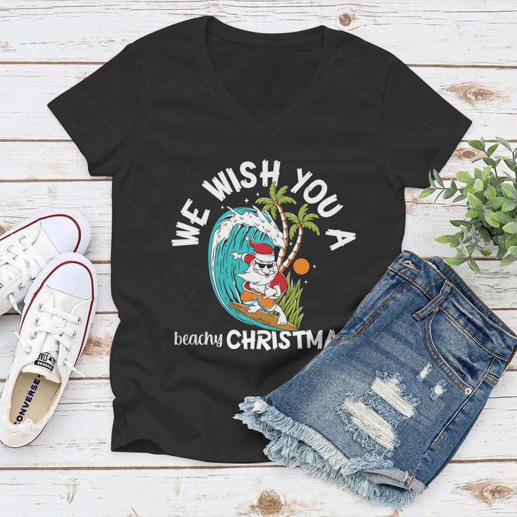 We Wish You A Beachy Christmas In July Women V-Neck T-Shirt