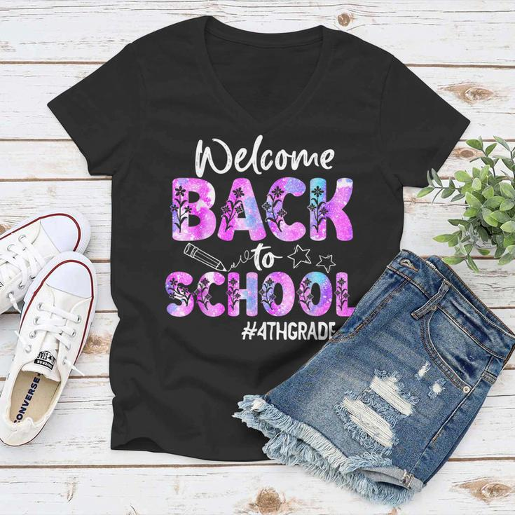 Welcome Back To School 4Th Grade Back To School Women V-Neck T-Shirt
