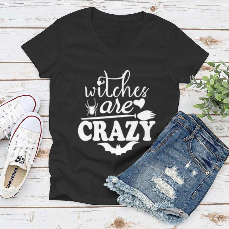 Witches Are Crazy Halloween Quote Women V-Neck T-Shirt