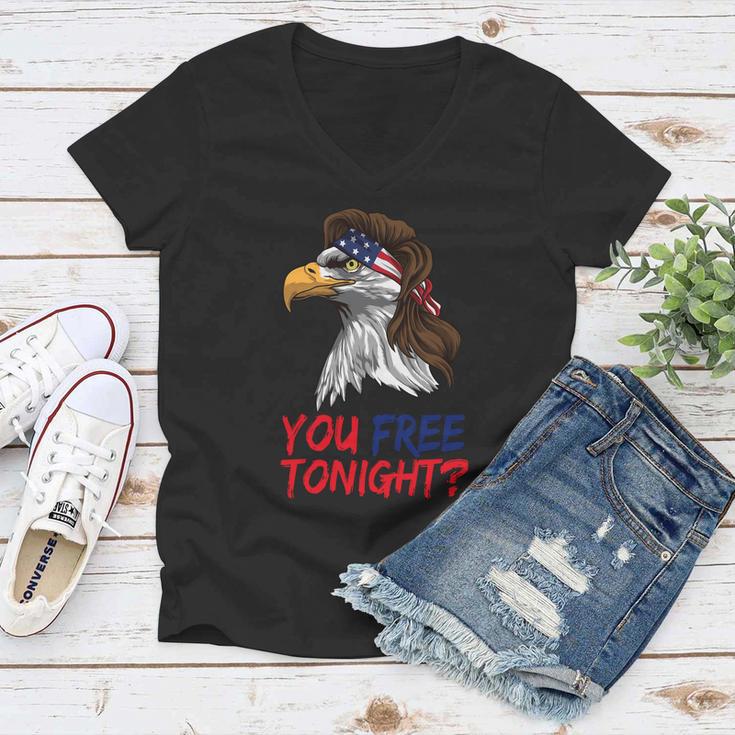 You Free Tonight Bald Eagle Mullet Usa Flag 4Th Of July Gift V3 Women V-Neck T-Shirt